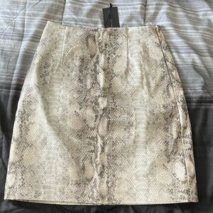 NWT faux snake skin mini skirt